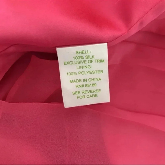 Lilly Pulitzer Jillie Daiquiri Pink 100% Silk Pleated Cocktail Dress Size 2 XS - Picture 4 of 5